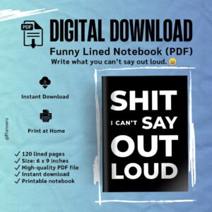 funny lined notebook – digital download (pdf) – things i can’t say out loud